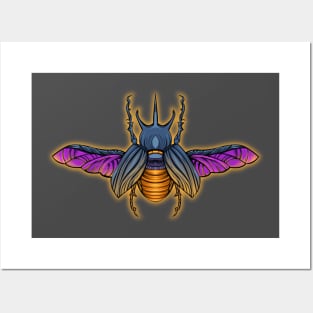 flaming beetle Posters and Art